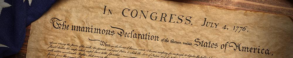Close-up of the Declaration of Independence
